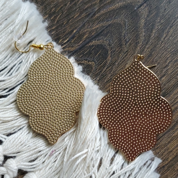 NWT Leather Stamped Earrings - Picture 3 of 3